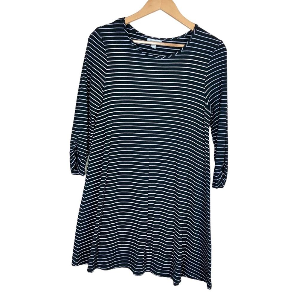 Garnet Hill Striped Swing T-shirt Dress Size Small